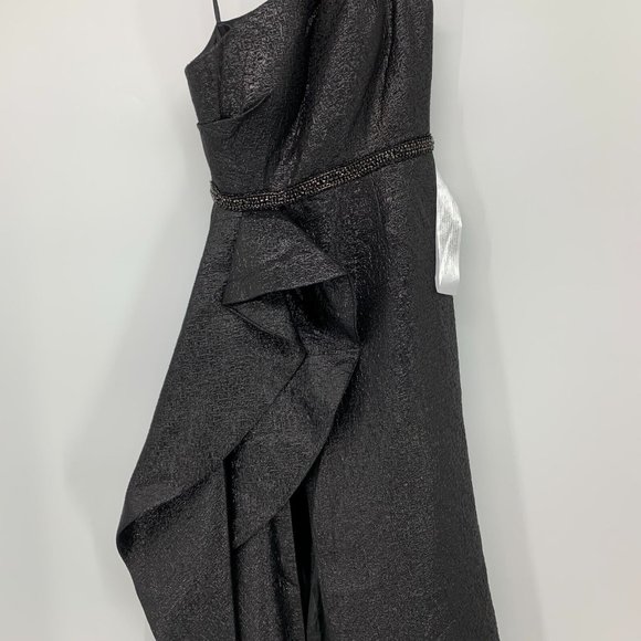 Mac Duggal Dress 66975 One Shoulder Metallic Ruffled Evening Gown - Picture 4 of 16